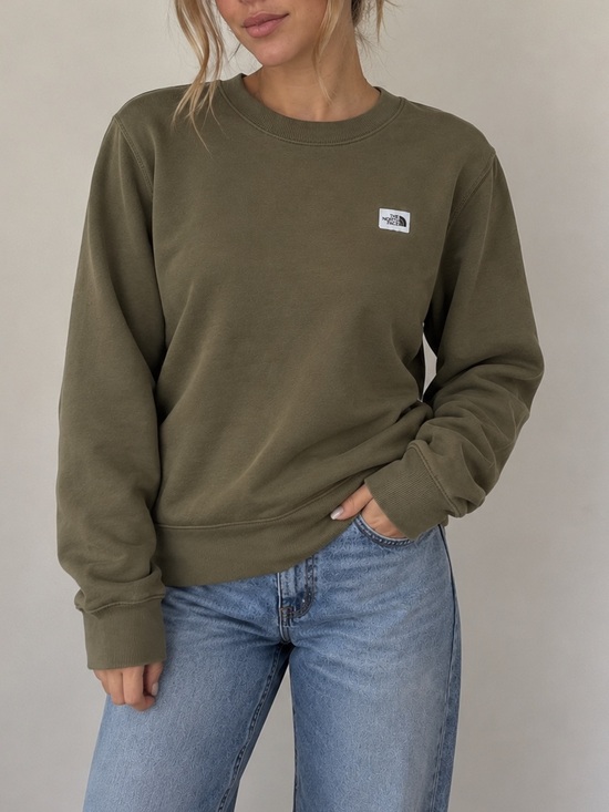 The North Face Sweaters - The North Face Olive Green Crewneck Sweatshirt Outdoor Gorpcore Pullover Logo